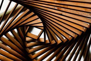 Struttura architetturale in legno protetta con pittura ignifuga l