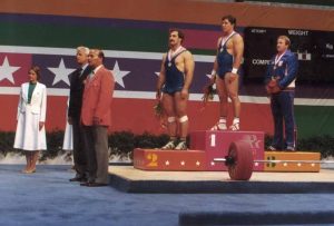 Norberto Oberburger sul podio delle Olimpiadi di Los Angeles