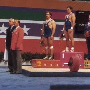 Norberto Oberburger sul podio delle Olimpiadi di Los Angeles