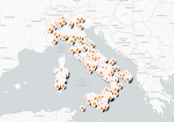 Dove sono gli incendi in Italia