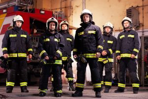 Un gruppo di Vigili del Fuoco in posa