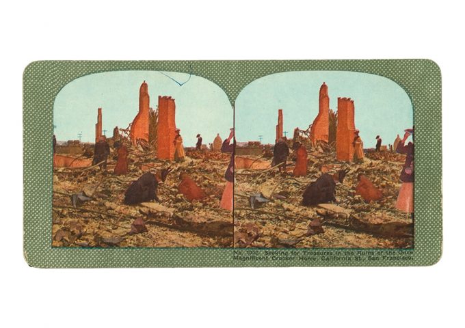Una stereografia dei primi del '900 mostra le rovine di San Francisco dopo il terremoto