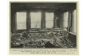 L'interno del nono piano del palazzo dopo l'incendio della Triangle Shirtwaist Company nel 1911