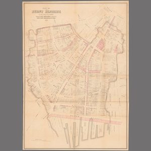 Una mappa del 1873 mostra il distretto andato a fuoco durante l'incendio di Boston dell'anno precedente