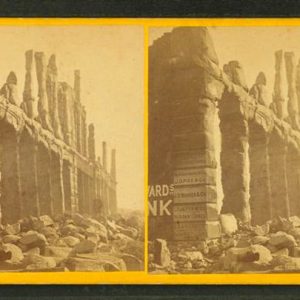 Una stereografia dell'epoca mostra le rovine dopo l'incendio di Boston del 1872