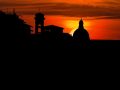 La silhouette della skyline di Firenze al tramonto