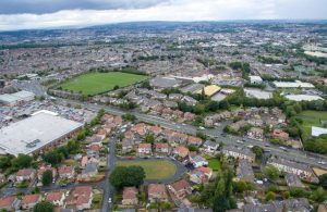 Panorama dall'alto della città di Bradford, nel Regno Unito