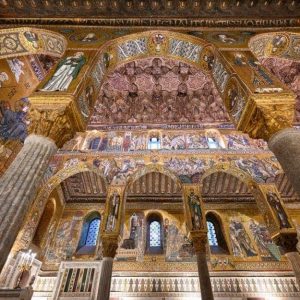 Interno della Cappella Palatina, che fa parte del complesso del Palazzo dei Normanni, a Palermo
